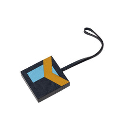 エルメス レトル オ カレ バッグチャーム チャーム ネイビー ブルー イエロー ヴォーエプソン シェーブル レディース HERMES 【中古】