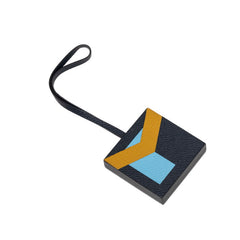 エルメス レトル オ カレ バッグチャーム チャーム ネイビー ブルー イエロー ヴォーエプソン シェーブル レディース HERMES 【中古】