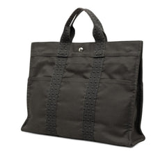 エルメス エールラインMM トートバッグ ハンドバッグ グレー キャンバス レディース HERMES 【中古】