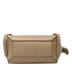 セリーヌ ベルトバッグ ピコ ハンドバッグ ショルダーバッグ 2WAY ベージュ レザー レディース CELINE 【中古】