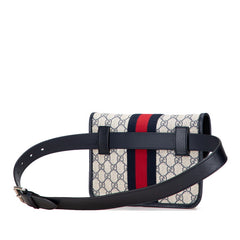 グッチ GGスプリーム オフィディア ウエストバッグ ボディバッグ 674081 ベージュ ネイビー PVC レザー レディース GUCCI 【中古】