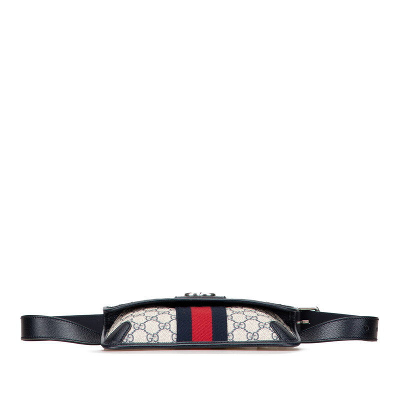 グッチ GGスプリーム オフィディア ウエストバッグ ボディバッグ 674081 ベージュ ネイビー PVC レザー レディース GUCCI 【中古】