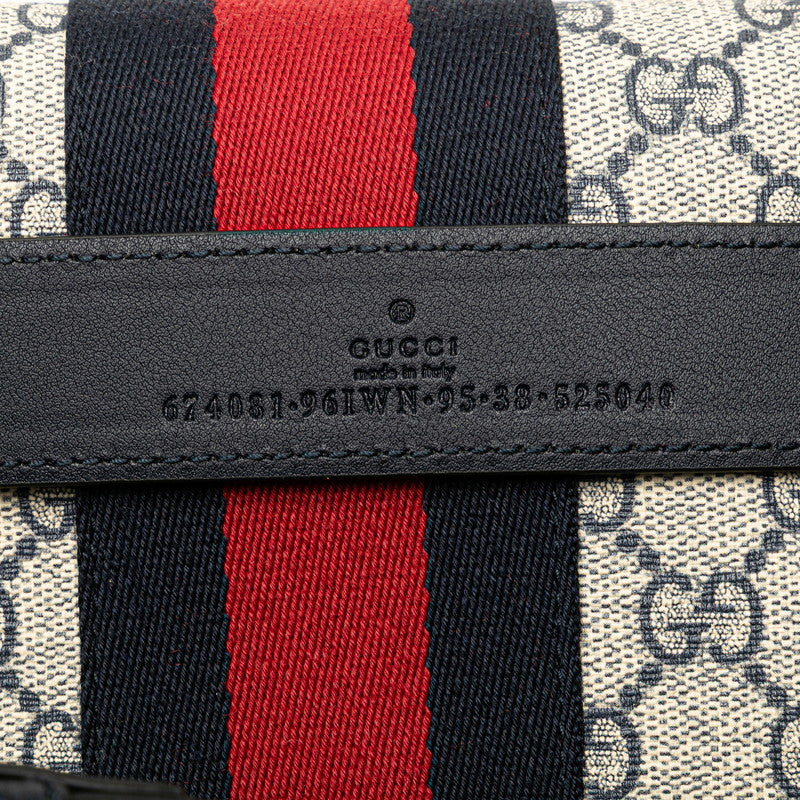 グッチ GGスプリーム オフィディア ウエストバッグ ボディバッグ 674081 ベージュ ネイビー PVC レザー レディース GUCCI 【中古】