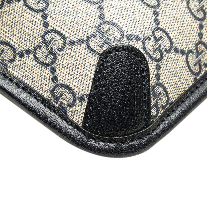 グッチ GGスプリーム オフィディア ウエストバッグ ボディバッグ 674081 ベージュ ネイビー PVC レザー レディース GUCCI 【中古】