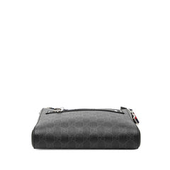グッチ GGスプリーム スモール メッセンジャーバッグ ショルダーバッグ 523599 ブラック PVC レザー メンズ GUCCI 【中古】