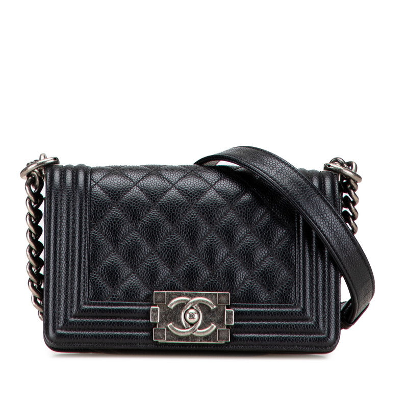 シャネル マトラッセ ボーイシャネル20 ココマーク チェーンショルダーバッグ ブラック キャビアスキン レディース CHANEL 【中古】