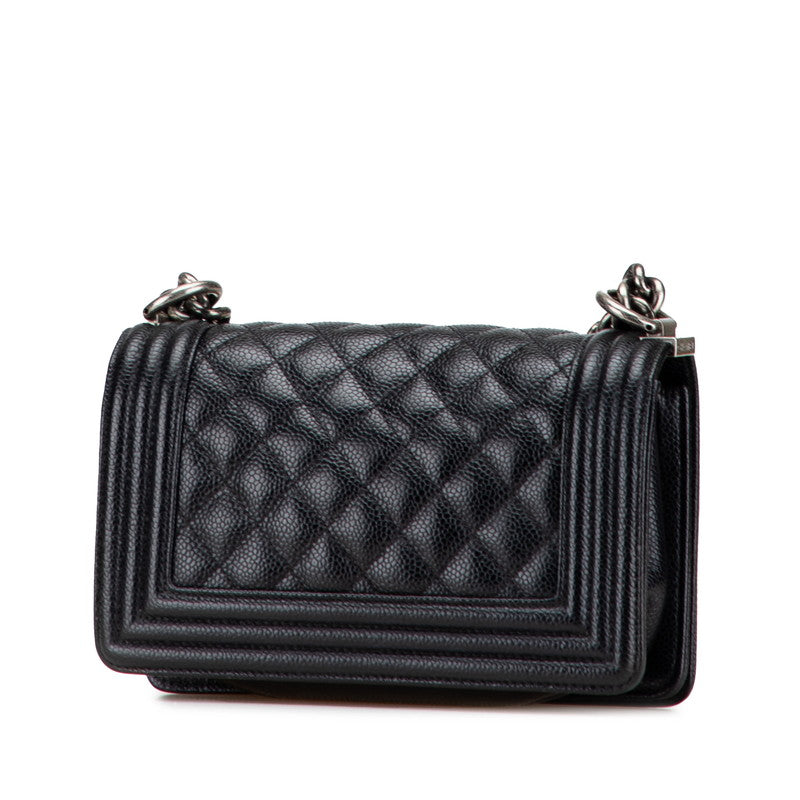 シャネル マトラッセ ボーイシャネル20 ココマーク チェーンショルダーバッグ ブラック キャビアスキン レディース CHANEL 【中古】