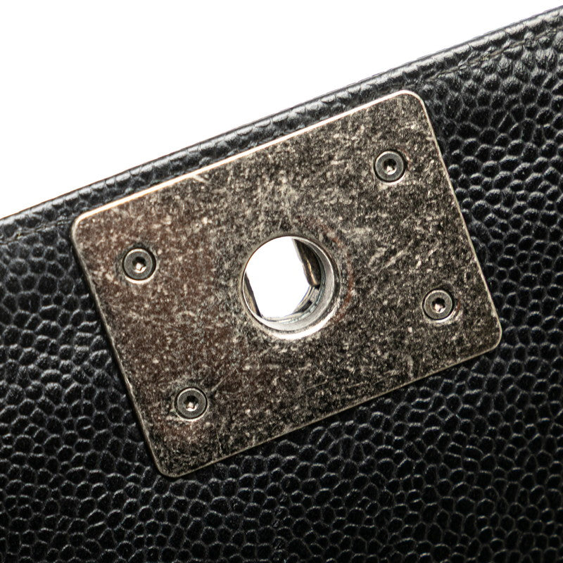 シャネル マトラッセ ボーイシャネル20 ココマーク チェーンショルダーバッグ ブラック キャビアスキン レディース CHANEL 【中古】