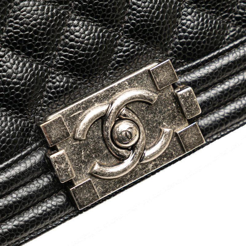 シャネル マトラッセ ボーイシャネル20 ココマーク チェーンショルダーバッグ ブラック キャビアスキン レディース CHANEL 【中古】
