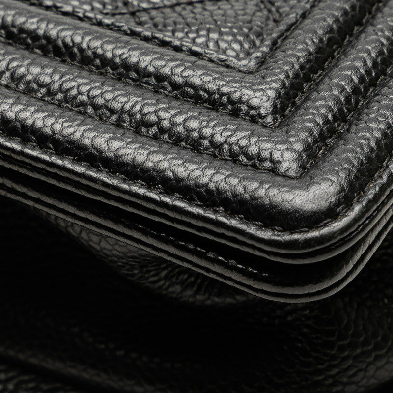 シャネル マトラッセ ボーイシャネル20 ココマーク チェーンショルダーバッグ ブラック キャビアスキン レディース CHANEL 【中古】
