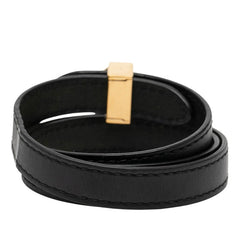 ルイ ヴィトン ブラスレ ボックスイット ブレスレット サイズ：17 M6033 ブラック レザー レディース LOUIS VUITTON 【中古】