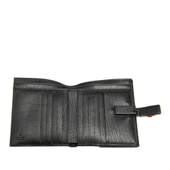 グッチ GGキャンバス バンブー 二つ折り財布 112523 ブラック キャンバス レザー レディース GUCCI 【中古】