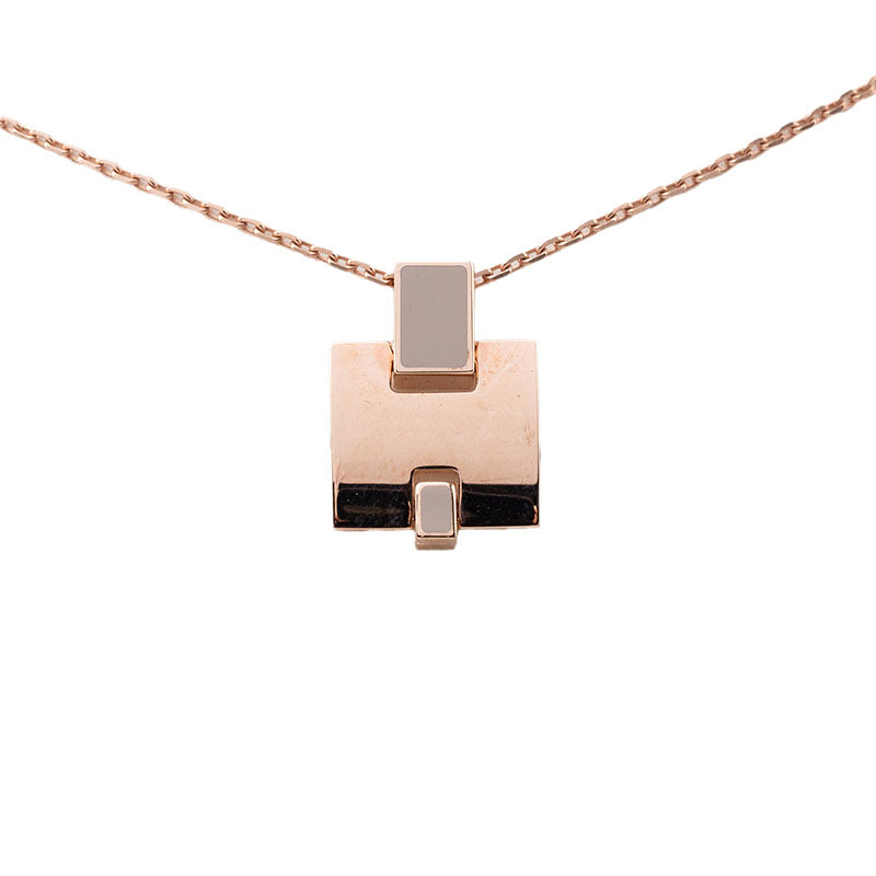 エルメス アイリーン ペンダント ネックレス ピンクゴールド メッキ レディース HERMES 【中古】