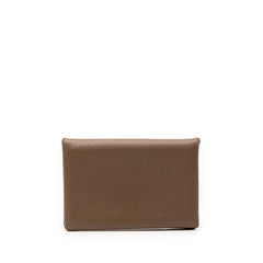 エルメス カルヴィ カードケース 名刺入れ エトゥープ グレージュ ヴォーエプソン レディース HERMES 【中古】