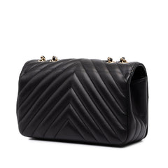 シャネル ココマーク シェブロン Vステッチ チェーン ショルダーバッグ ブラック ゴールド金具 ラムスキン レディース CHANEL 中古