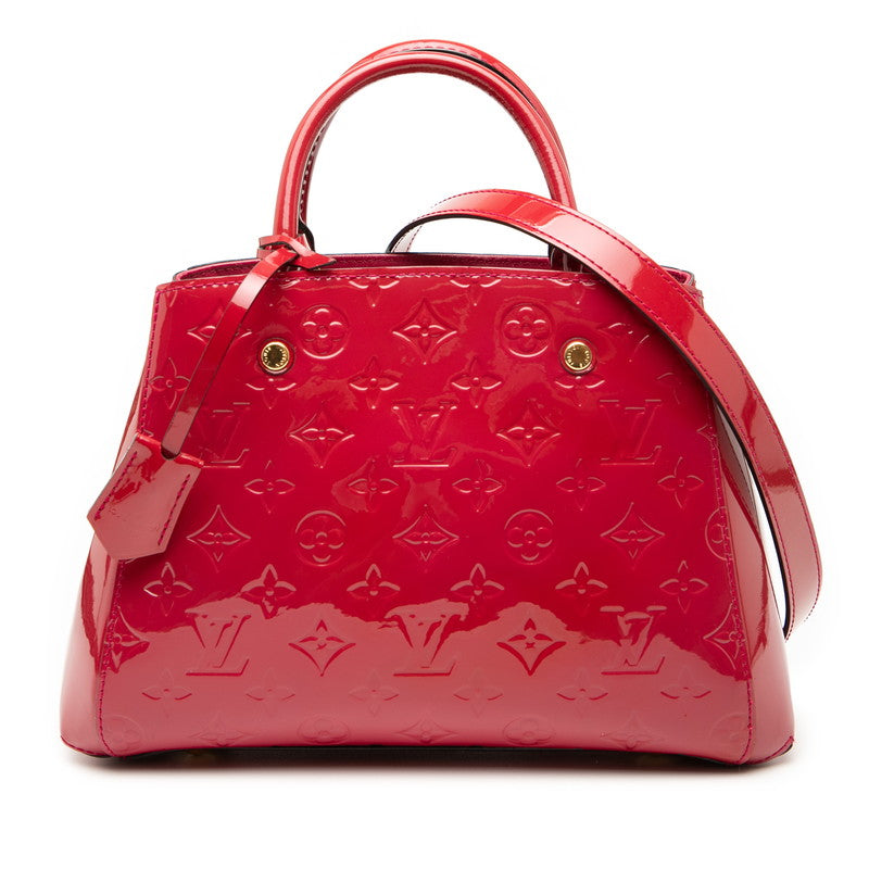 ルイ ヴィトン モノグラム ヴェルニ モンテーニュBB ハンドバッグ ショルダーバッグ 2WAY M50172 ローズアンディアン レッド パテントレザー レディース LOUIS VUITTON 【中古】