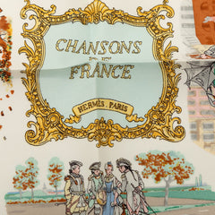 エルメス カレ45 CHANSONS DE FRANCE フランスの歌 スカーフ マルチカラー シルク レディース HERMES 中古