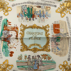 エルメス カレ45 CHANSONS DE FRANCE フランスの歌 スカーフ マルチカラー シルク レディース HERMES 中古