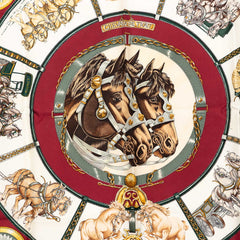エルメス カレ90 CHEVAUX DE TRAIT 輓馬 スカーフ マルチカラー シルク レディース HERMES 【中古】