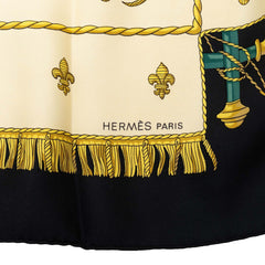 エルメス カレ90 VUE DU CAROSSE DE LA GALERE LA REALE クイーンの戴冠式 ラ レアル号 スカーフ 大判スカーフ マルチカラー シルク レディース HERMES 中古