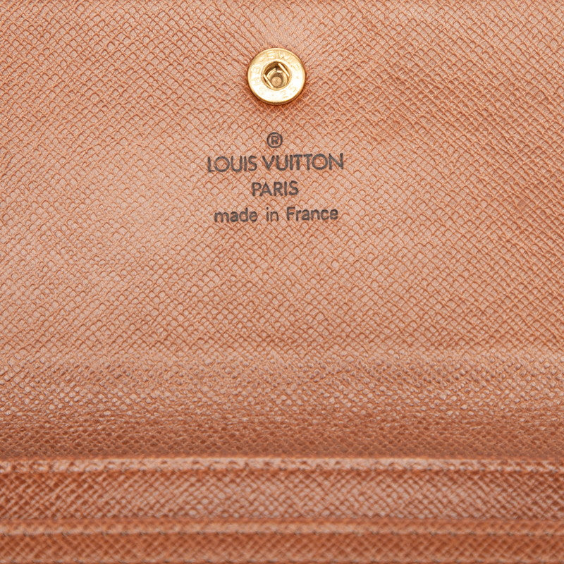 ルイ ヴィトン モノグラム ポシェット パスポール 三つ折り財布 M60135 ブラウン PVC レザー レディース LOUIS VUITTON 【中古】