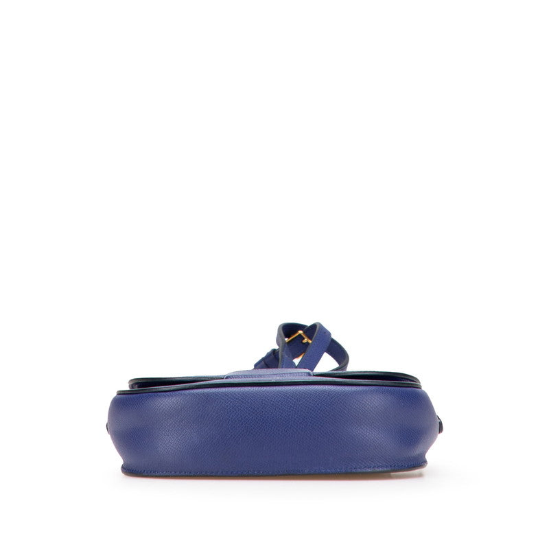 セリーヌ トロッター 斜め掛け ショルダーバッグ ブルー レザー レディース CELINE 【中古】