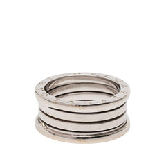 ブルガリ ビーゼロワン 4バンド リング 指輪 #60 K18WG ホワイトゴールド メンズ BVLGARI 【中古】