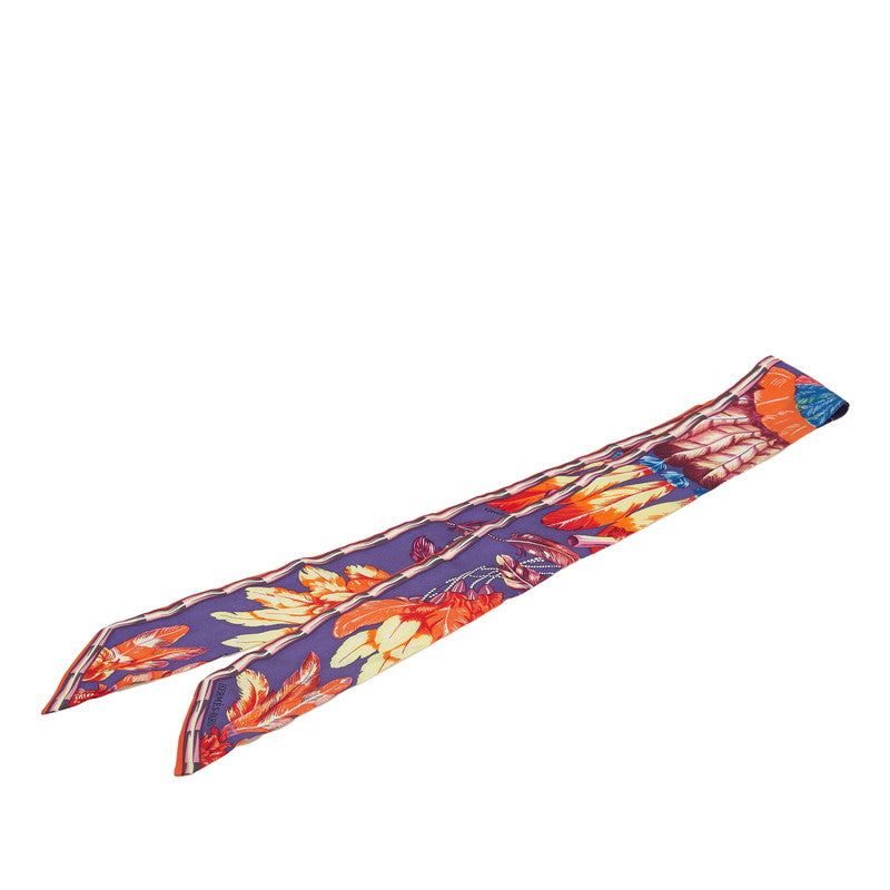 エルメス ツイリー Soie Brazil ブラジル スカーフ オレンジ パープル マルチカラー シルク レディース HERMES 【中古】