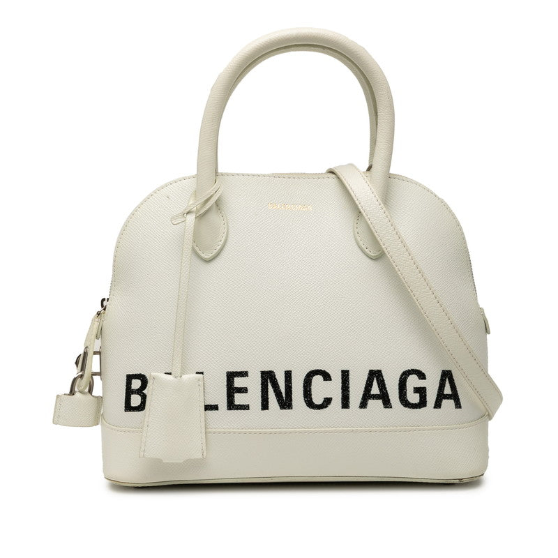 バレンシアガ ヴィル トップハンドルS ハンドバッグ ショルダーバッグ 2WAY 518873 ホワイト レザー レディース BALENCIAGA 【中古】