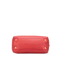 プラダ 三角ロゴプレート ミニボストンバッグ ショルダーバッグ 2WAY レッド レザー レディース PRADA 【中古】