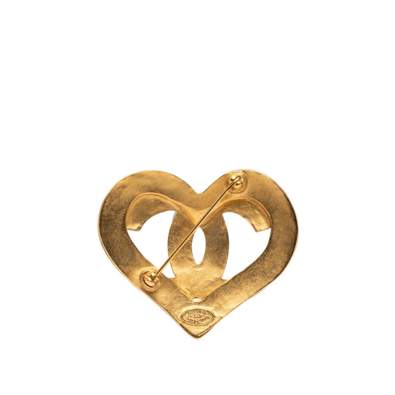 シャネル ヴィンテージ ココマーク ハート ブローチ ゴールド メッキ レディース CHANEL 【中古】