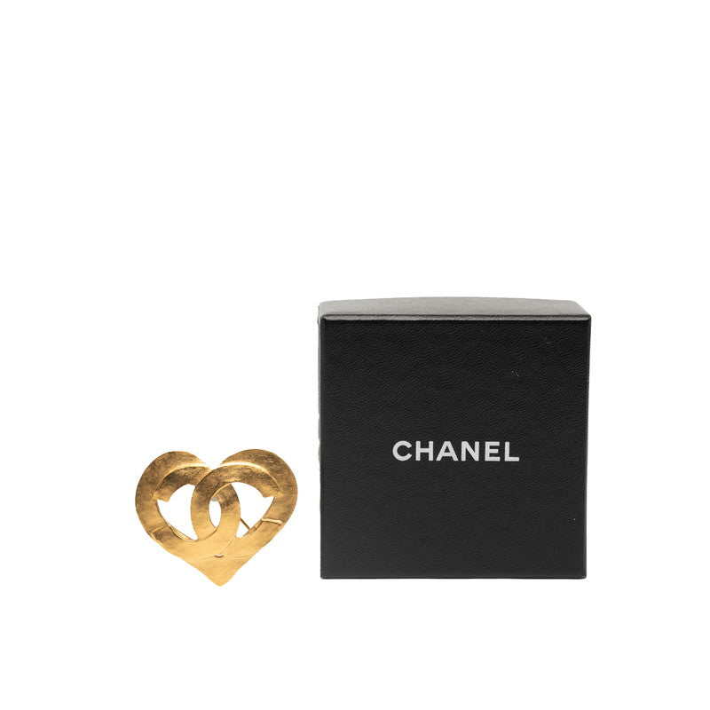 シャネル ヴィンテージ ココマーク ハート ブローチ ゴールド メッキ レディース CHANEL 【中古】