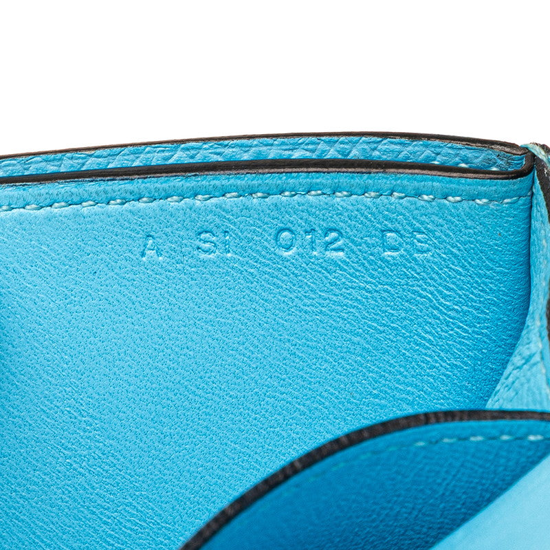 エルメス パッサンロング 長財布 セレスト スカイブルー ヴォーエプソン レディース HERMES 【中古】