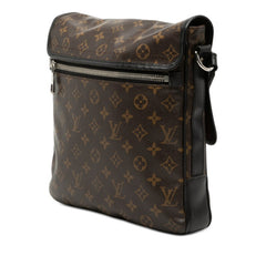 ルイ ヴィトン モノグラムマカサー バスMM 斜め掛け ショルダーバッグ M56715 ブラウン PVC レザー レディース LOUIS VUITTON 【中古】