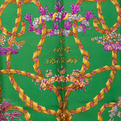 エルメス カレ90 LE SACRE DU PRINTEMPS 春の祭典 スカーフ グリーン シルク レディース HERMES 【中古】