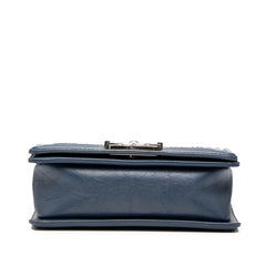 シャネル シェブロン ココマーク ボーイシャネル チェーン ショルダーバッグ ブルー ラムスキン レディース CHANEL 【中古】