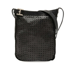 エルメス トゥドゥ パンチング ショルダーバッグ ポシェット ブラック レザー レディース HERMES 【中古】