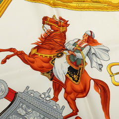 エルメス カレ90 オスマントルコの騎兵 1821 Hommage a l'Amitie Franco-Ellenique スカーフ グリーン マルチカラー シルク レディース HERMES 中古