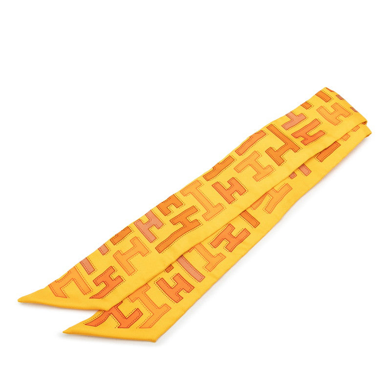 エルメス ツイリー スカーフ イエロー マルチカラー シルク レディース HERMES 【中古】