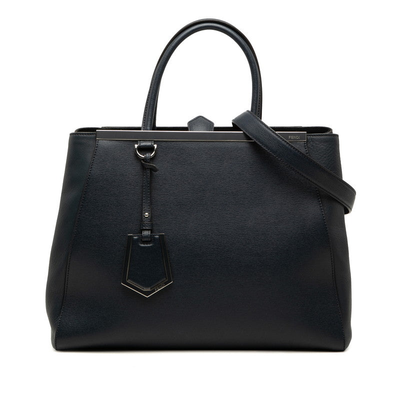 フェンディ トゥージュール ハンドバッグ ショルダーバッグ 2WAY 8BH250 ネイビー レザー レディース FENDI 【中古】