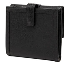 グッチ Gロゴ 二つ折り財布 ブラック レザー レディース GUCCI 【中古】