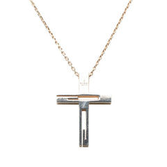 グッチ Gロゴ クロス チェーン ペンダント ネックレス 228364 SV925 シルバー レディース GUCCI 【中古】