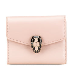 ブルガリ セルペンティ フォーエバー コンパクトウォレット 三つ折り財布 289965 ピンク レザー レディース BVLGARI 【中古】