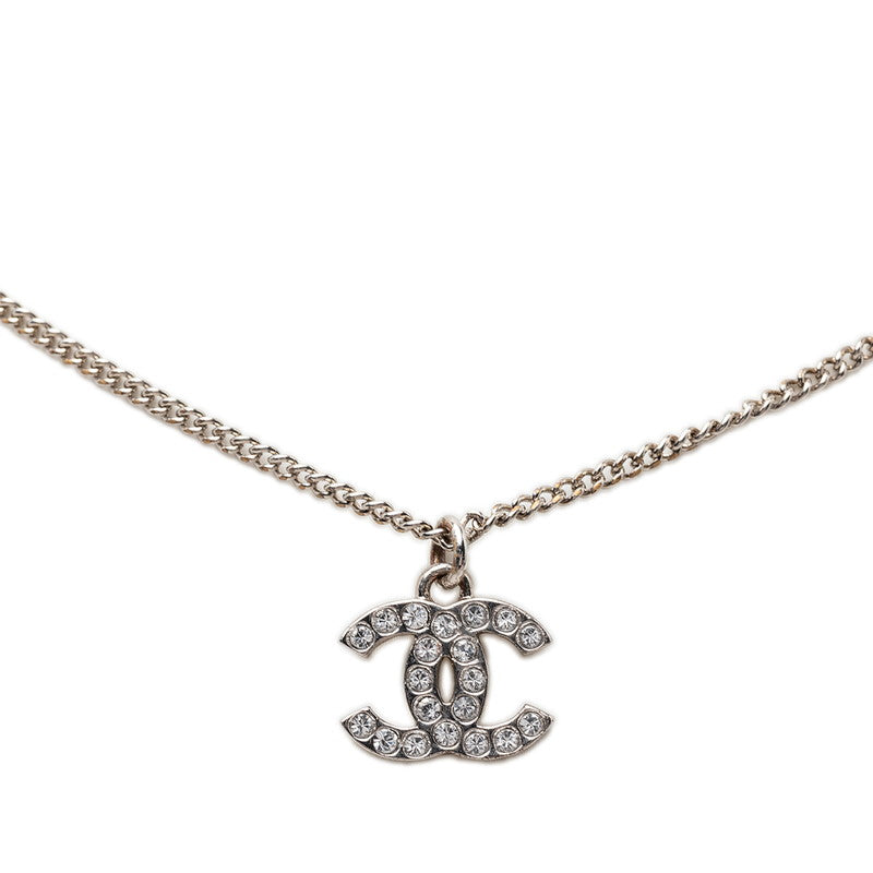 シャネル ココマーク ペンダント ネックレス シルバー ラインストーン メタル レディース CHANEL 【中古】