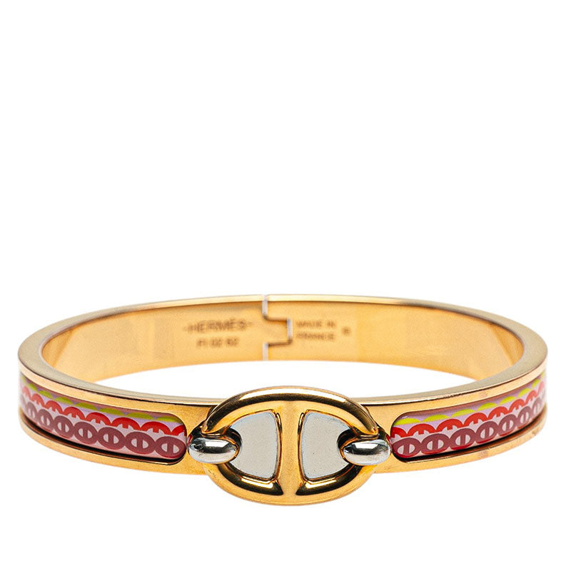 エルメス ミニ クリック シェーヌダンクル バングル ゴールド ピンク メッキ レディース HERMES 【中古】