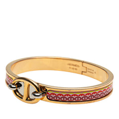 エルメス ミニ クリック シェーヌダンクル バングル ゴールド ピンク メッキ レディース HERMES 【中古】