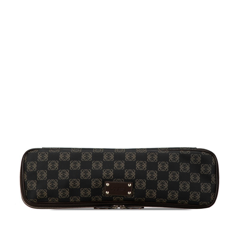 ロエベ アナグラム クラッチバッグ セカンドバッグ ブラック ブラウン PVC レザー レディース LOEWE 中古