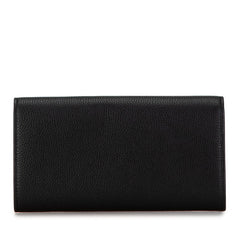 ボッテガヴェネタ ロゴ 長財布 ブラック レザー レディース BOTTEGAVENETA 【中古】