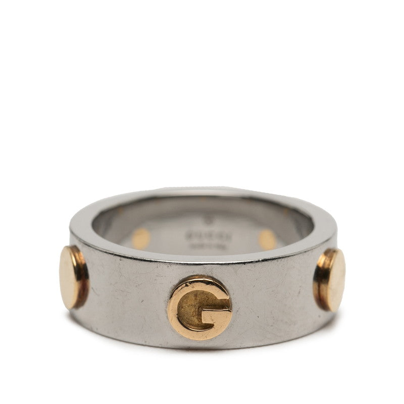 グッチ INOX イノックス Gロゴ リング 指輪 シルバー ゴールド ステンレス メッキ コンビ メンズ GUCCI 【中古】