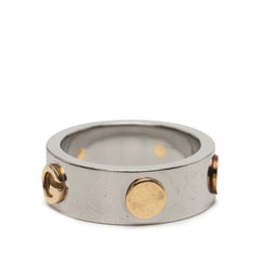 グッチ INOX イノックス Gロゴ リング 指輪 シルバー ゴールド ステンレス メッキ コンビ メンズ GUCCI 【中古】